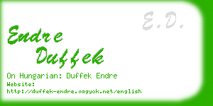 endre duffek business card